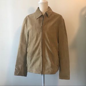 BANANA REPUBLIC // Tan Suede Zip Up Jacket